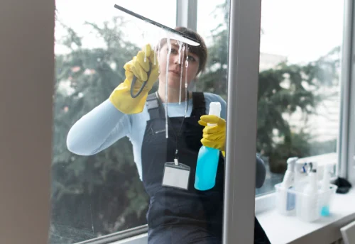 Nettoyage de vitres intérieures et extérieures à la Meauffe